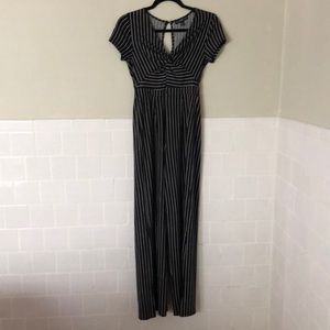 Black and White Short Sleeve Jump Suit